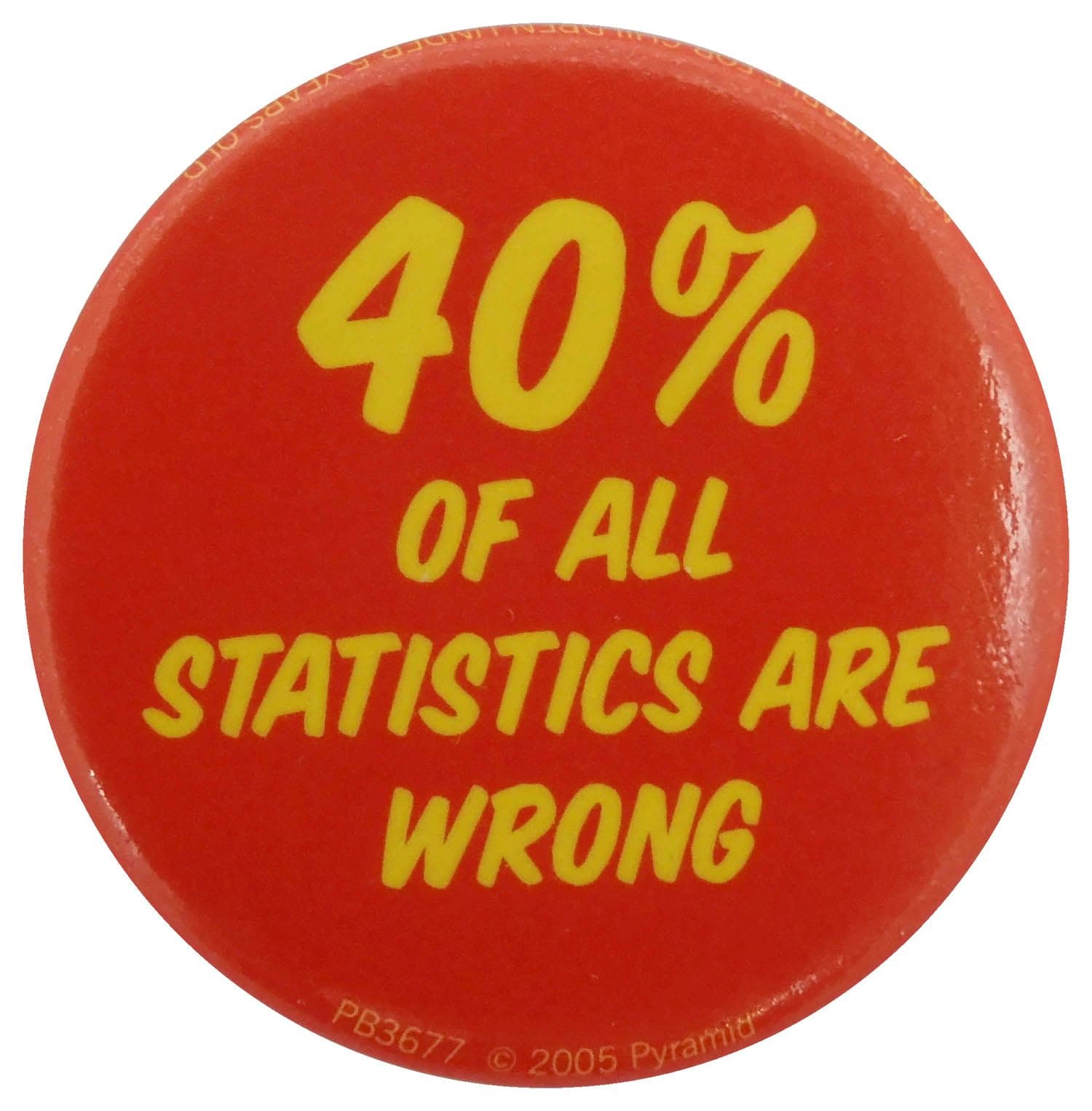 40% of Statistics are Wrong - Button Badge