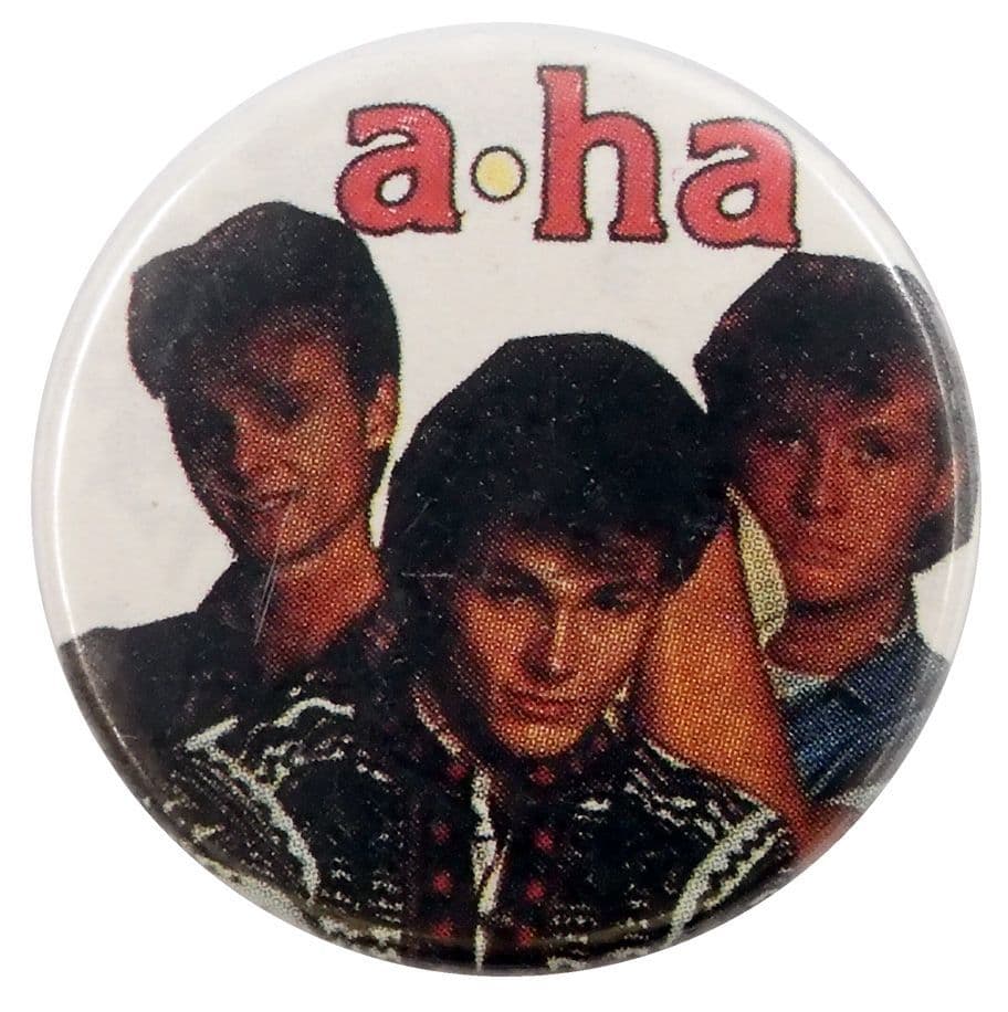 a-ha - 'Group White' Button Badge – Rock by Mail