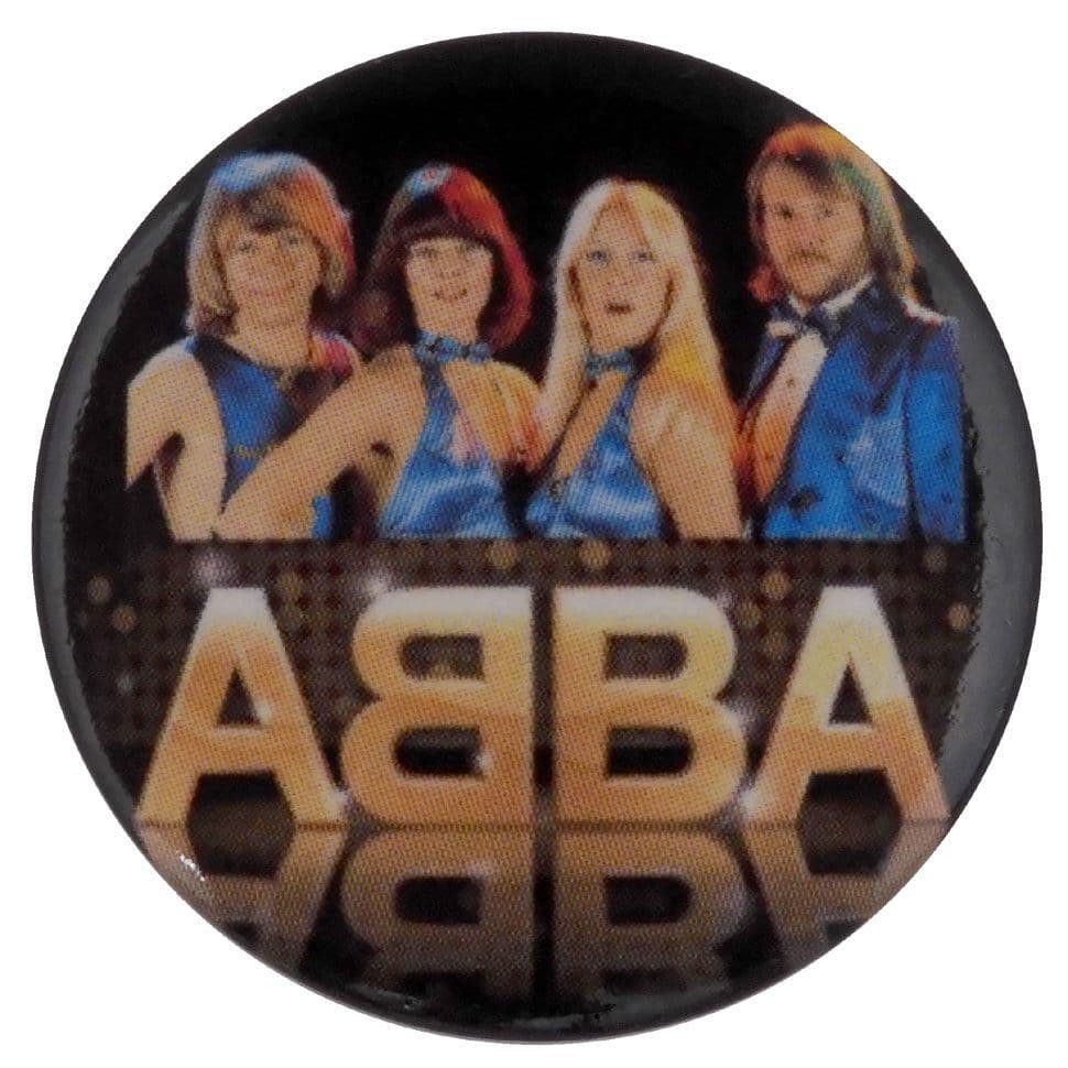 Abba - 'Group in Blue' Button Badge