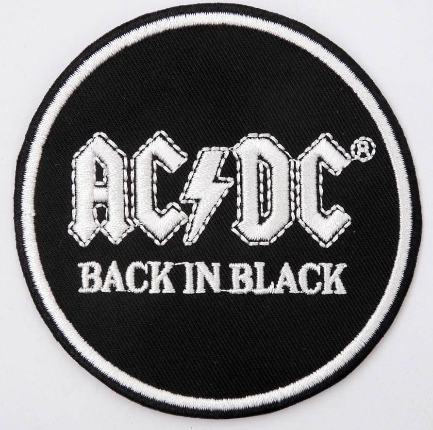 AC/DC - 'Back in Black' Sew-on Embroidered Patch