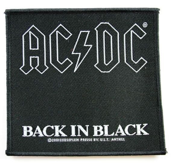 AC/DC - 'Back in Black' Woven Patch