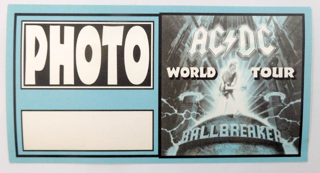 AC/DC - 'Ballbreaker 1996 World Tour Photo ' Large Backstage Pass