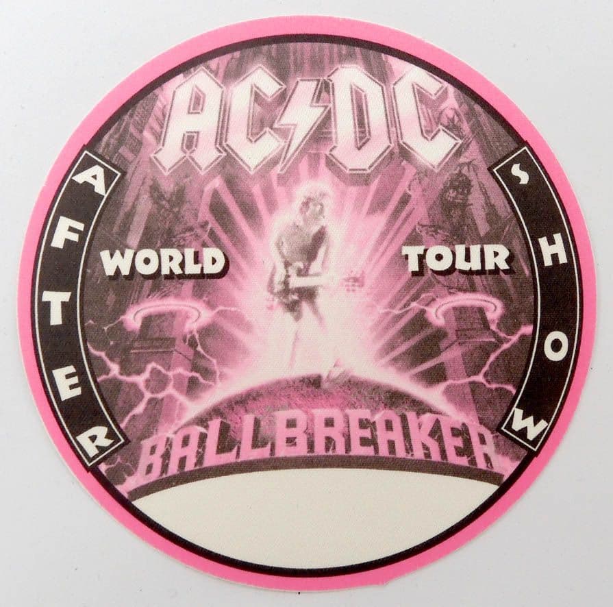 AC/DC - 'Ballbreaker World Tour 1996 After Show Pink' Backstage Pass