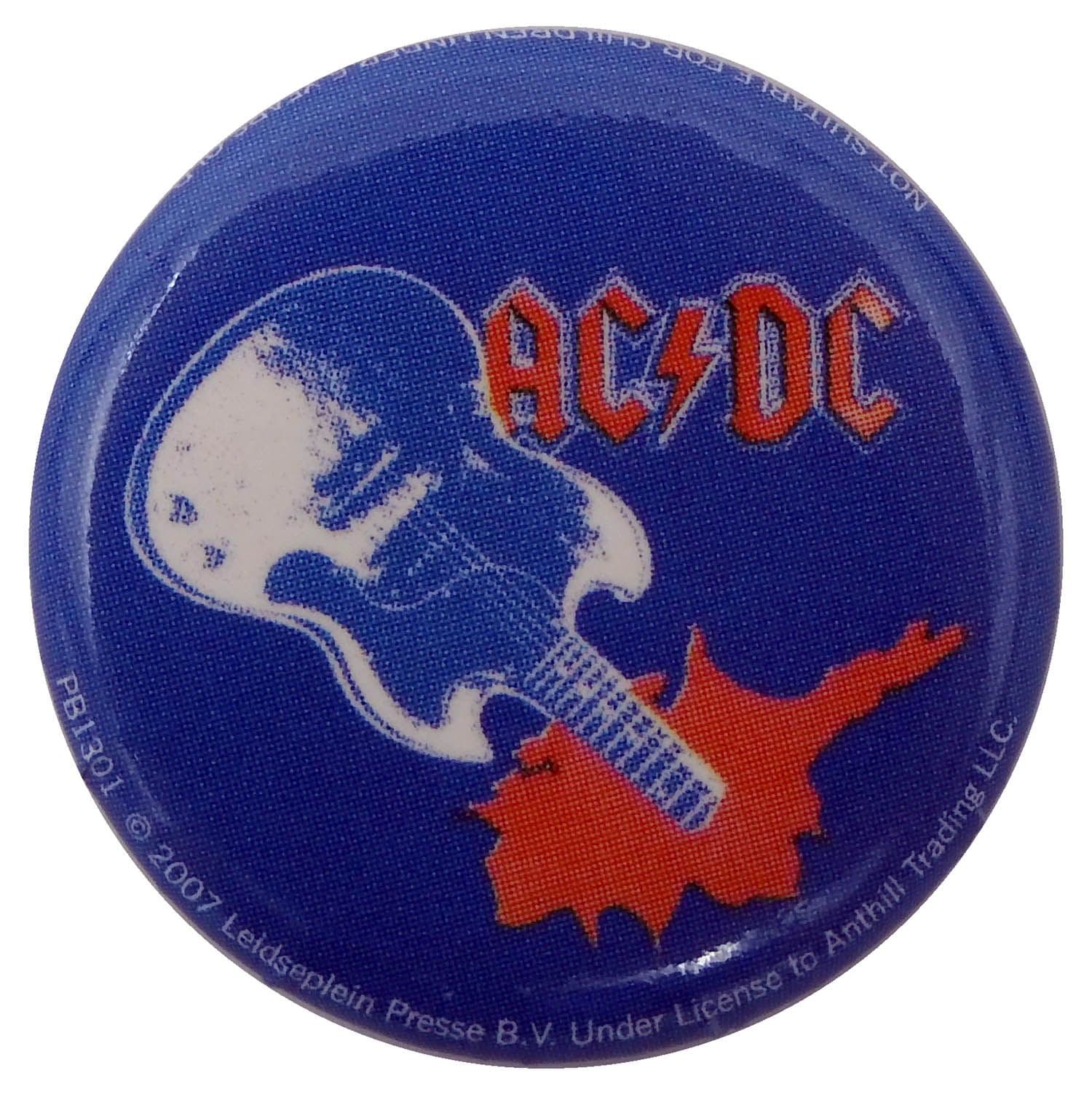 AC/DC - 'Guitar Blue' Button Badge – Rock by Mail