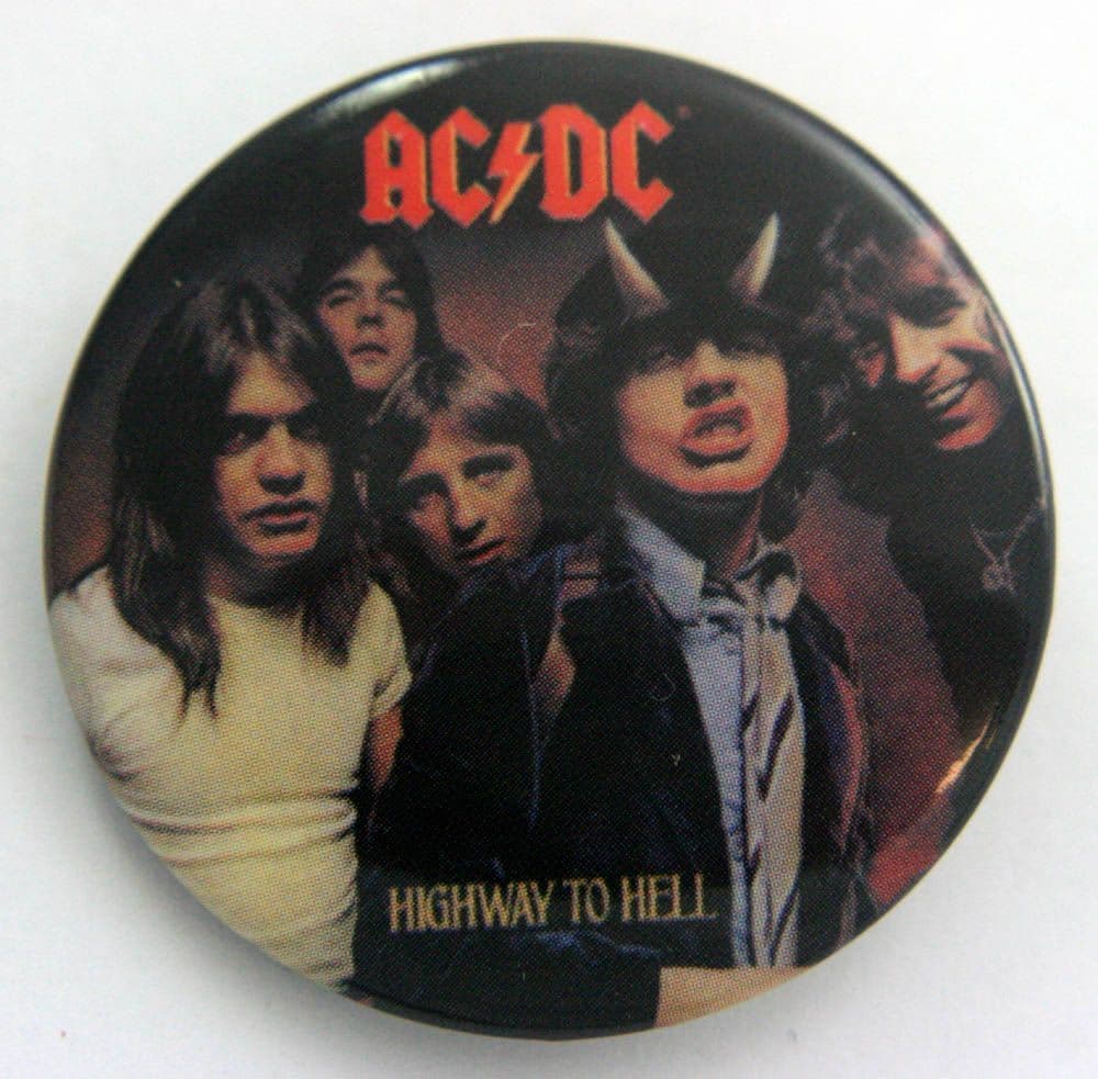 AC/DC - 'Highway to Hell' Large Button Badge