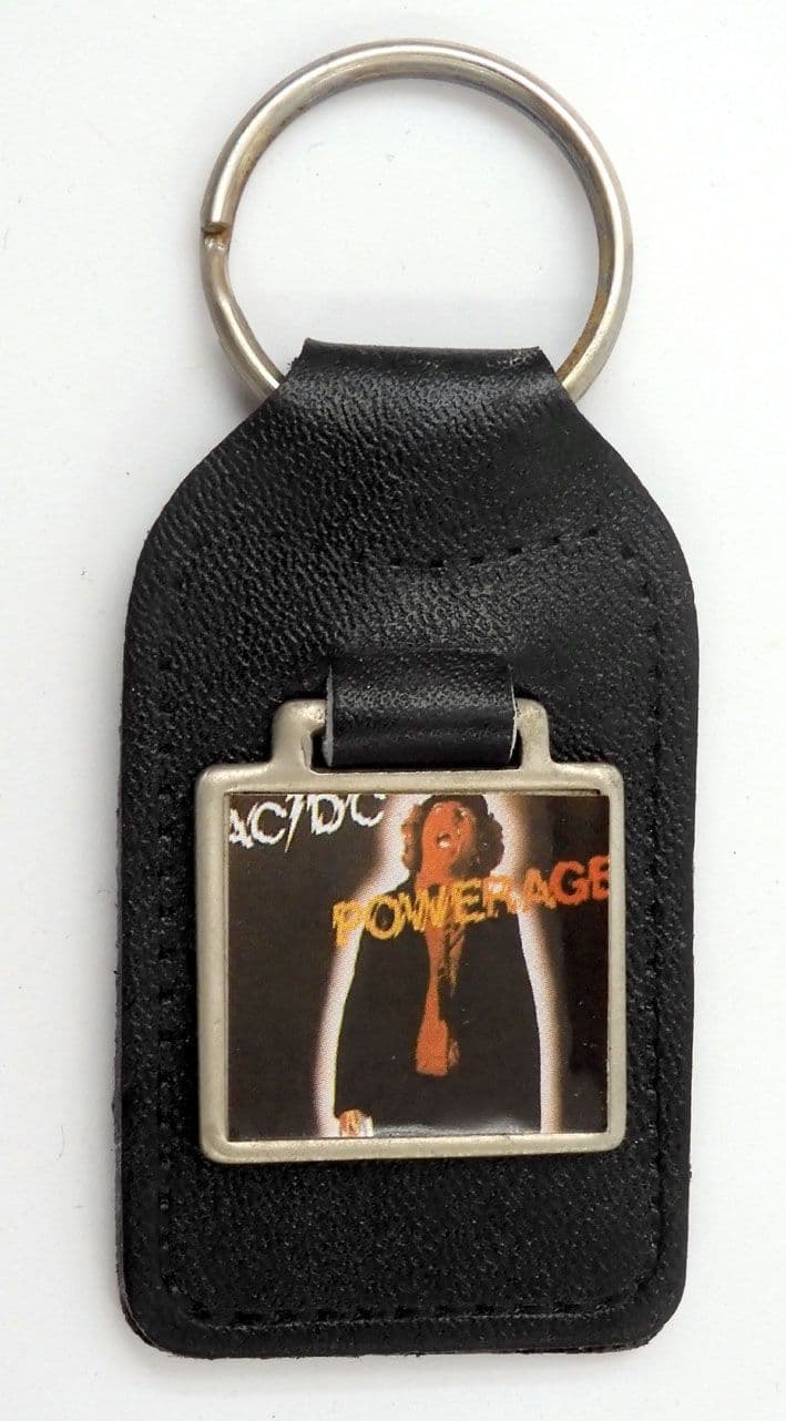 AC/DC - 'Powerage' Keyring  with Leather Fob