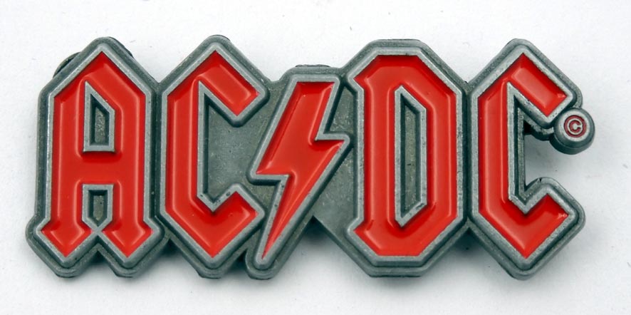 AC/DC - 'Red Logo' Enamelled Metal Lapel Badge