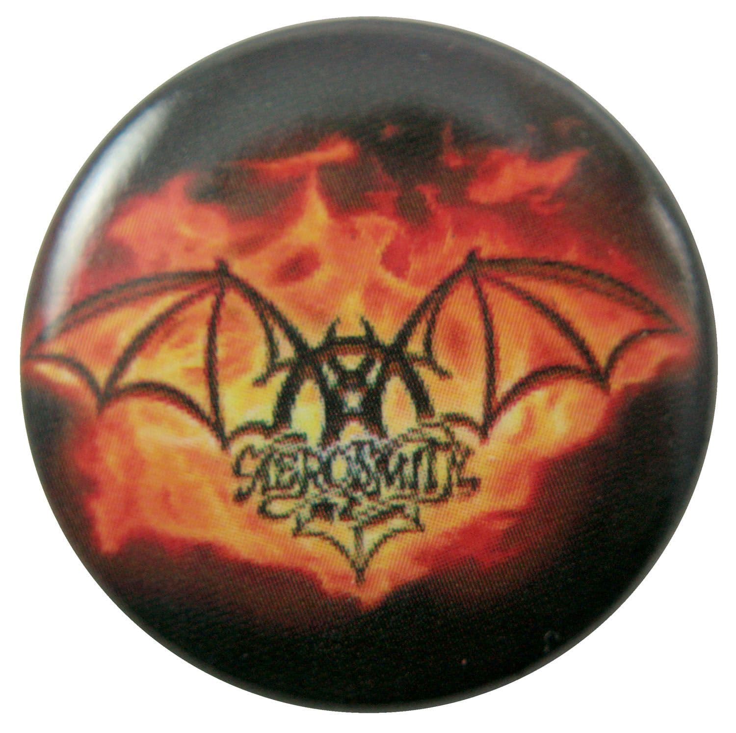 Aerosmith - 'Bat Flames Logo' Button Badge