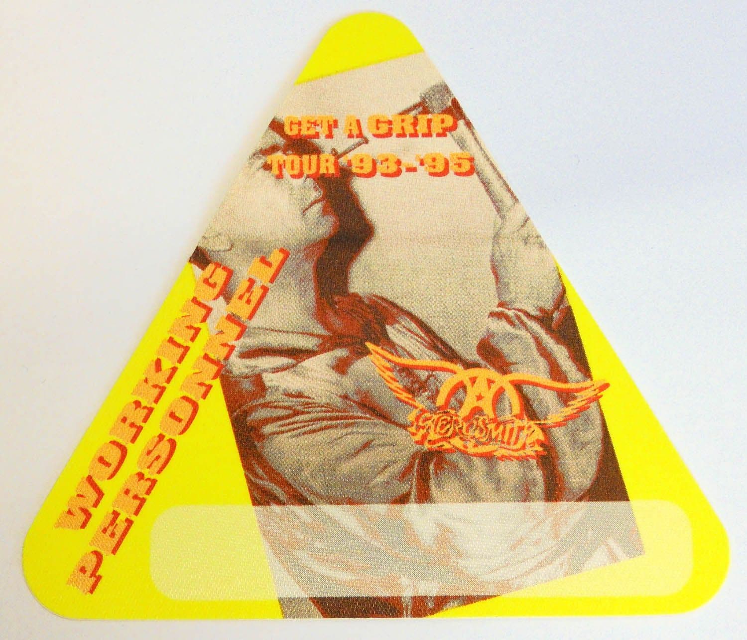 Aerosmith 'Get a Grip Tour '93-'95 - Working Personnel Yellow' Cloth OTTO Backstage Pass