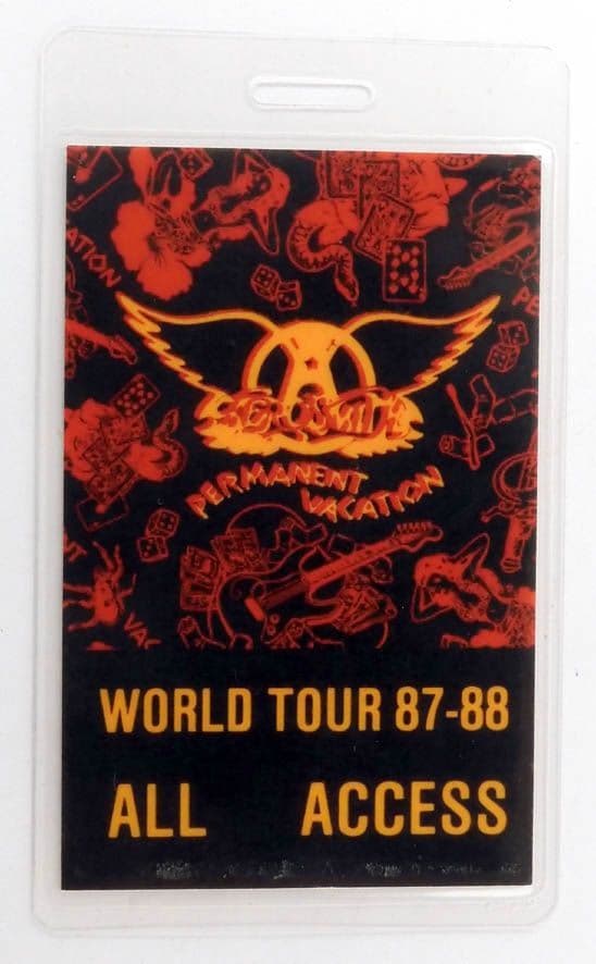 Aerosmith - 'Permanent Vacation World Tour 87 -88' Vintage Laminated Backstage Pass