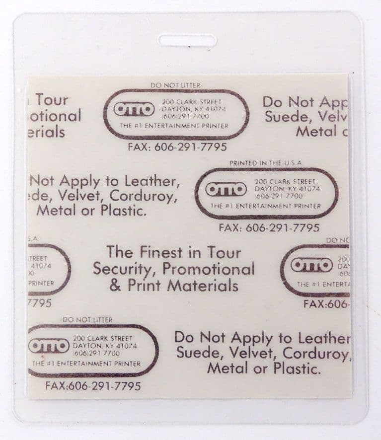 Aerosmith - 'Pump World Tour 1989 - 1991 Geffen Records' Vintage Laminated Backstage Pass