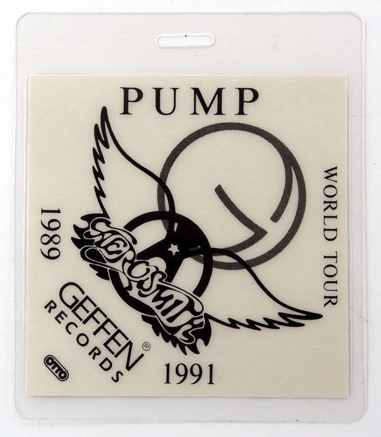 Aerosmith - 'Pump World Tour 1989 - 1991 Geffen Records' Vintage Laminated Backstage Pass