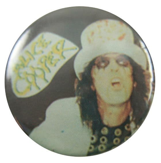 Alice Cooper - 'White Top Hat' Button Badge
