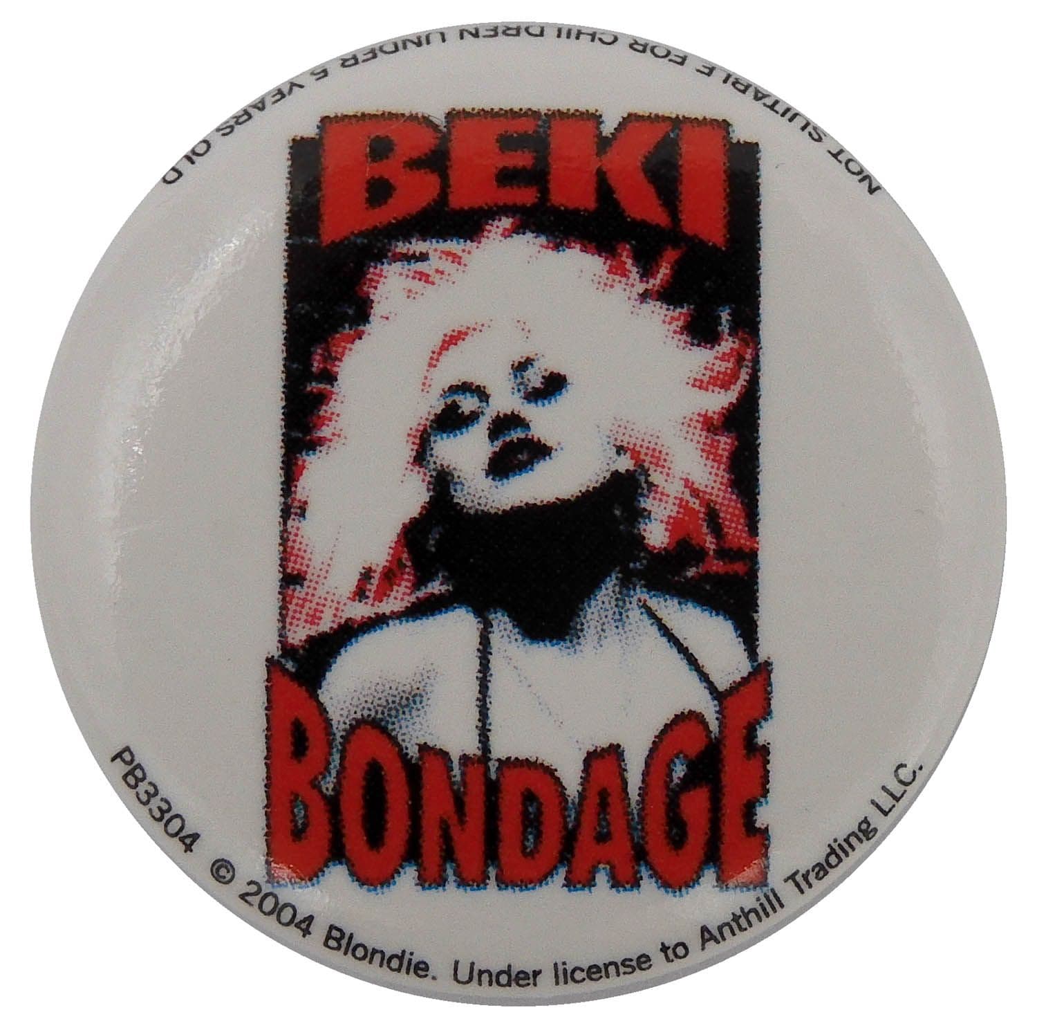 Beki Bondage - 'White' Button Badge
