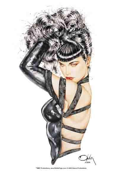 Bettie Page by Olivia de Beradinis Poster Flag