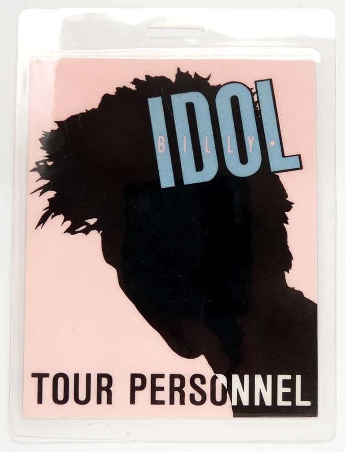 Billy Idol - 'World Tour 87-88' Access All Areas Vintage Laminated Backstage Pass