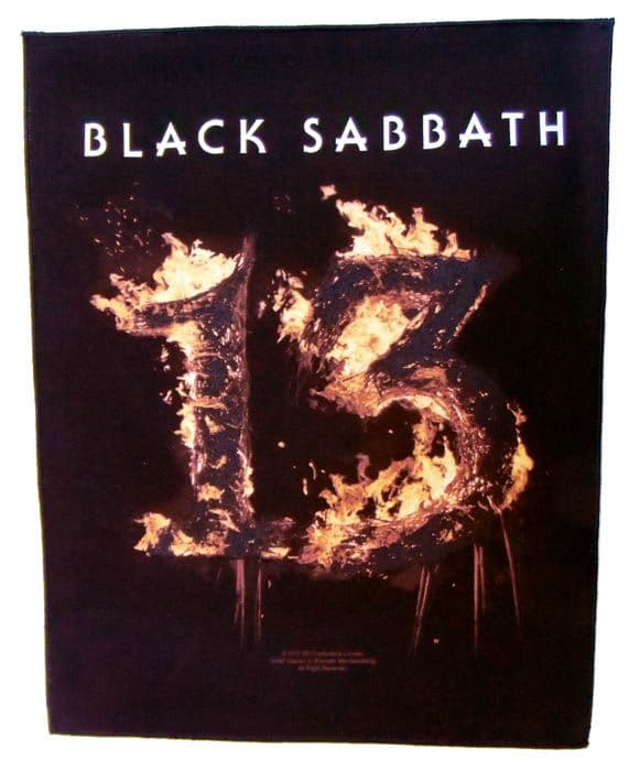 Black Sabbath - '13 Flaming' Giant Printed Backpatch