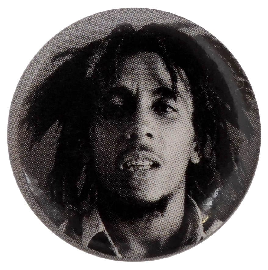 Bob Marley - 'Close-up Black & White' Button Badge