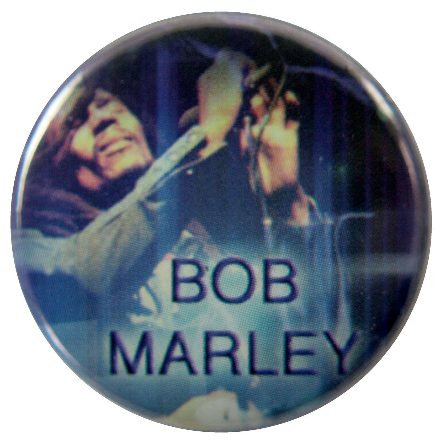 Bob Marley - 'On Stage Blue' Button Badge