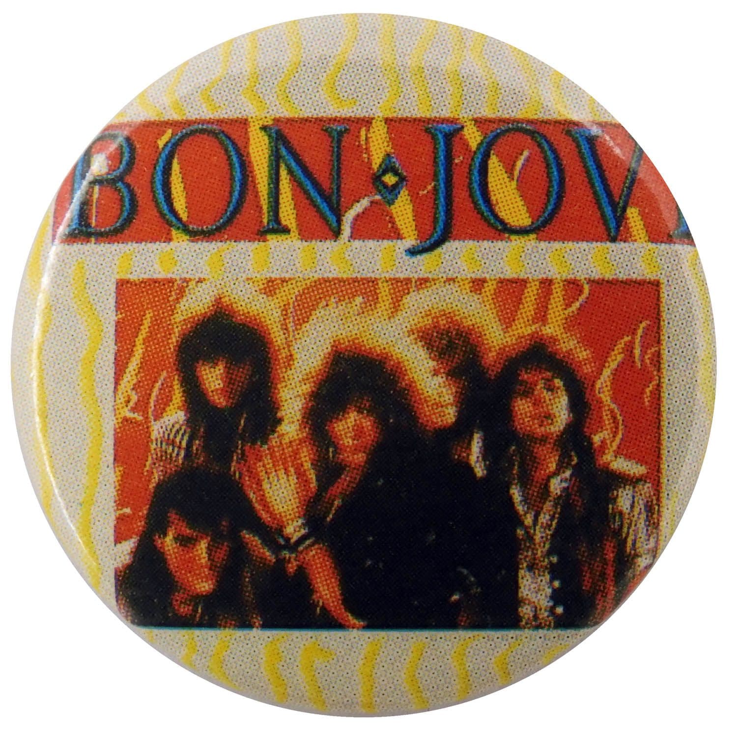Bon Jovi - 'Group Flames 2' Button Badge