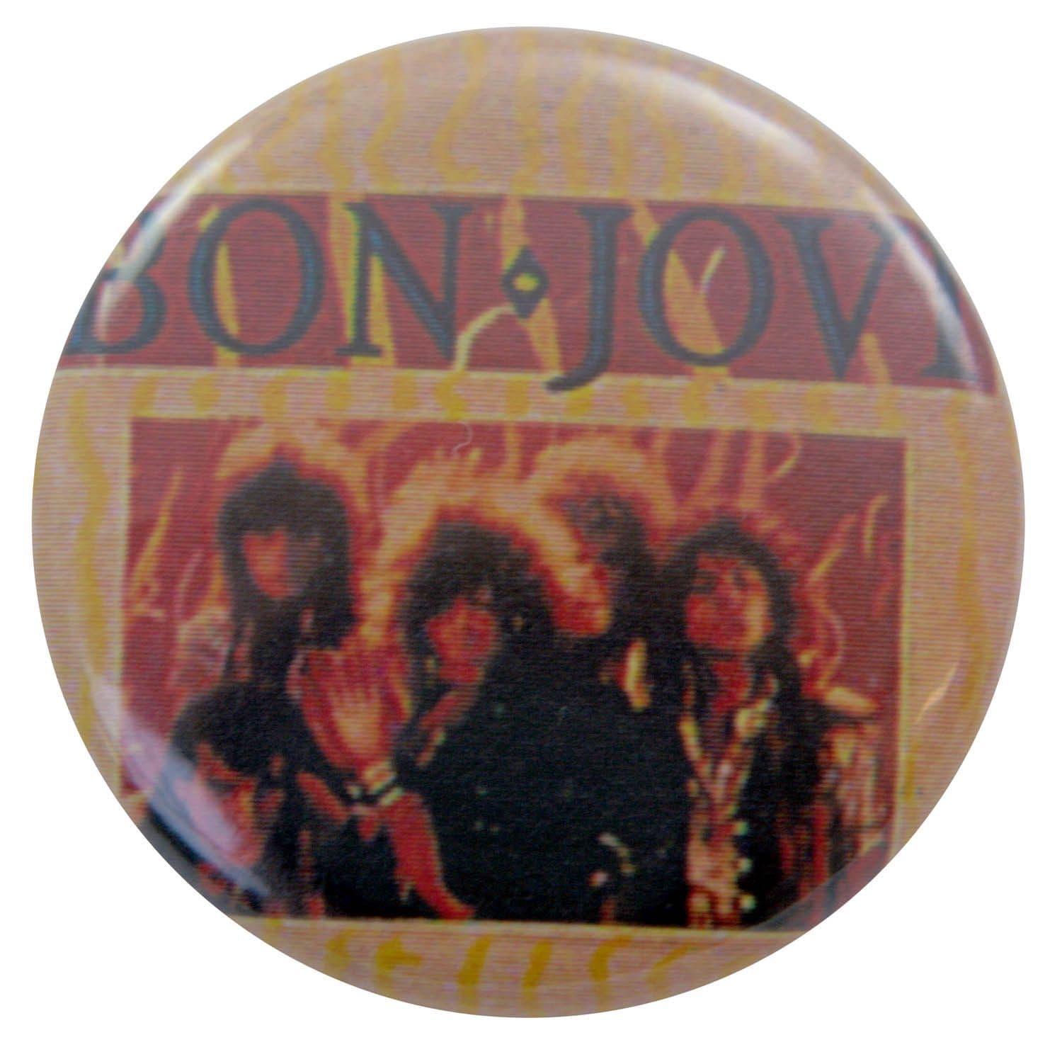 Bon Jovi - 'Group Flames' Button Badge