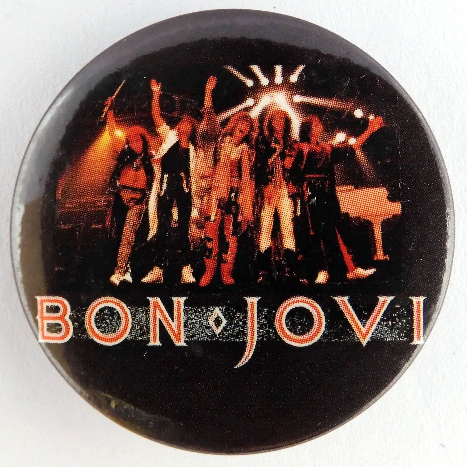 Bon Jovi - 'Group Stage' Vintage Large Button Badge