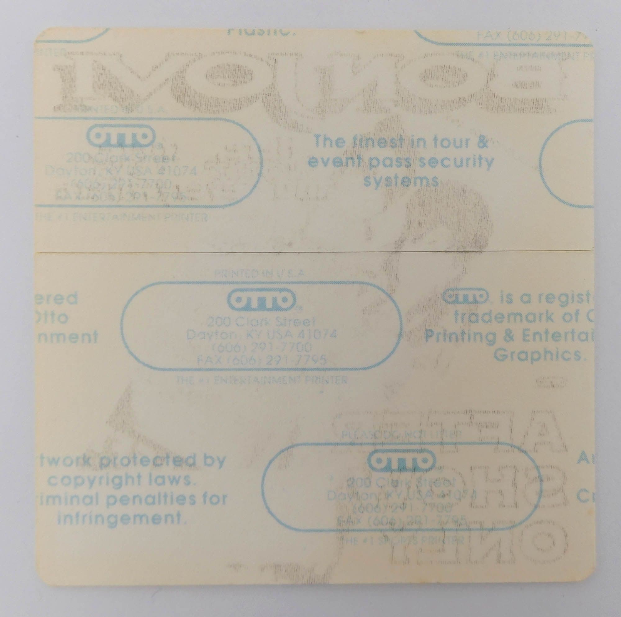 Bon Jovi - 'Here, There and Everywhere1995 Support After Show Yellow' OTTO Backstage Pass