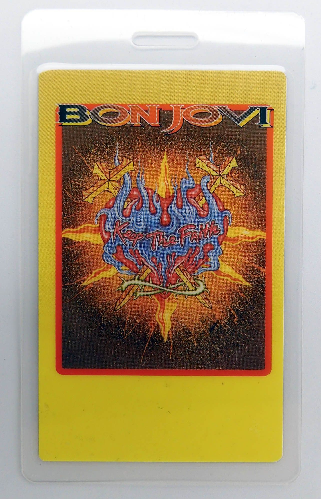 Bon Jovi - 'Keep the Faith 1993' Vintage Laminated Backstage Pass