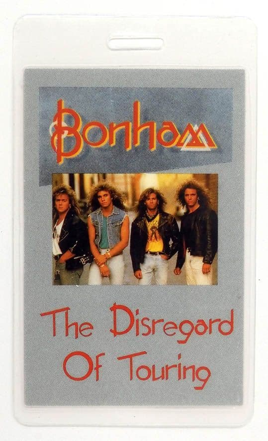 Bonham - 'The Disregard of Touring 1989 Access All Areas' Laminated Backstage Pass
