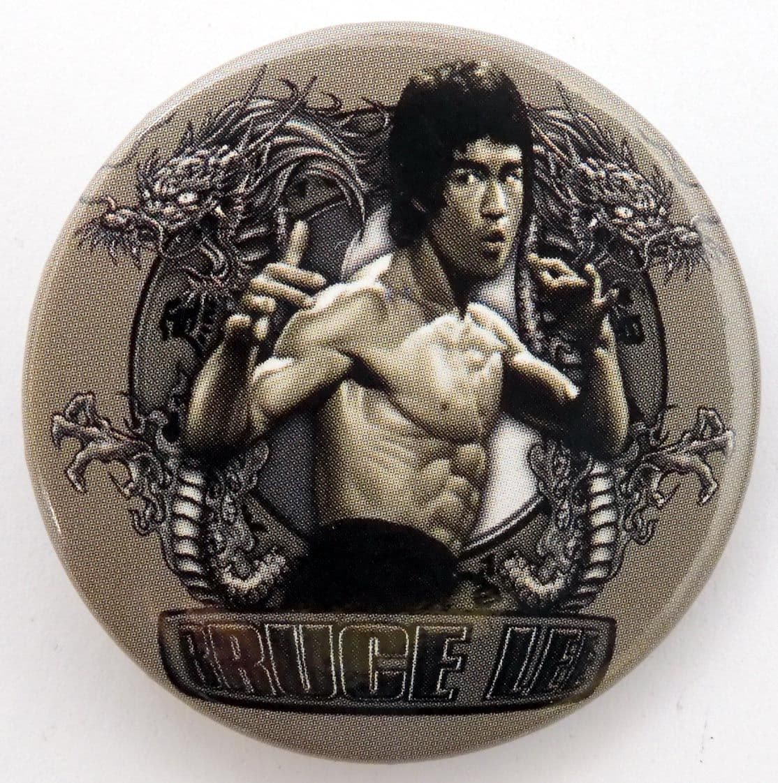 Bruce Lee - 'The Dragon' Large Button Badge