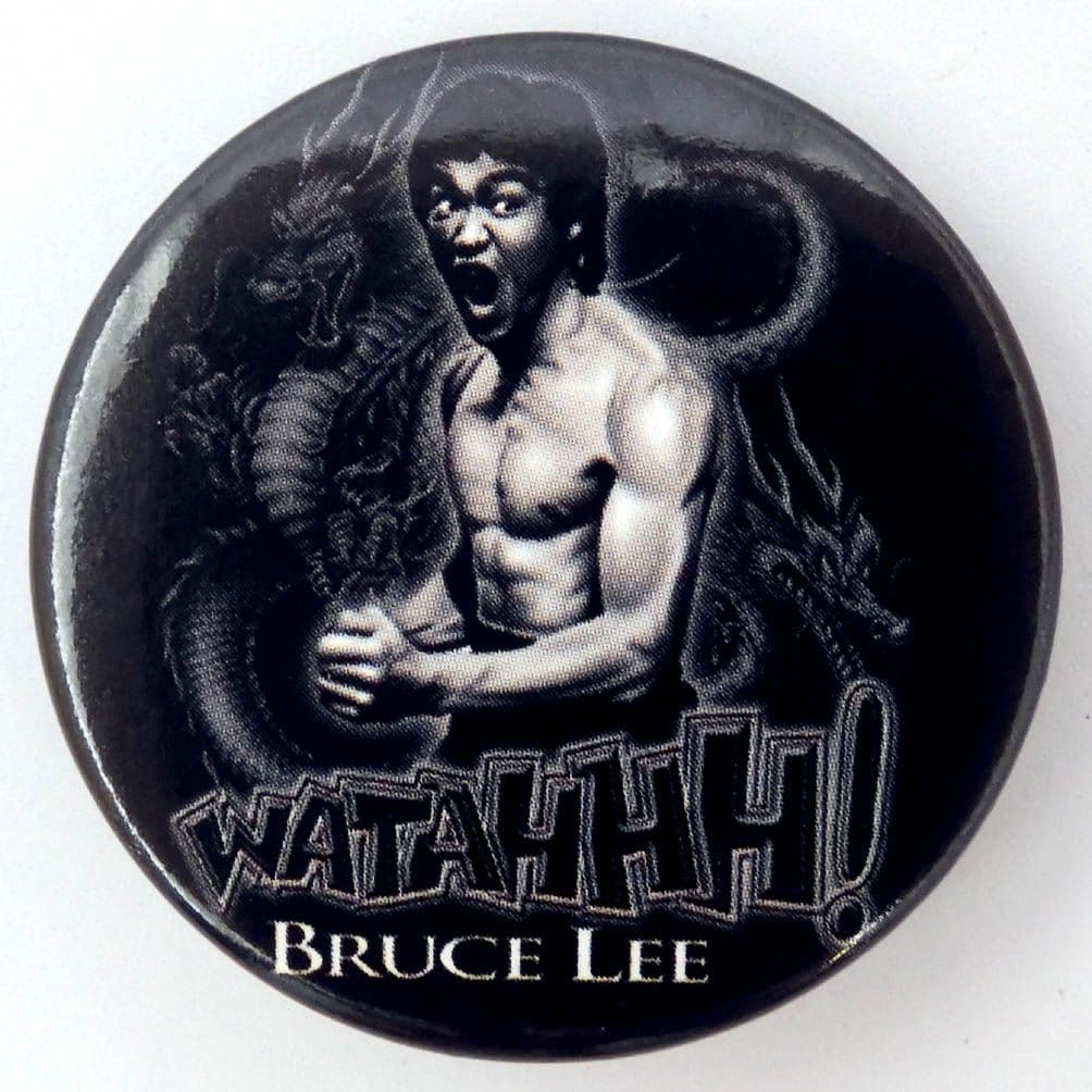 Bruce Lee - 'Watahhh!' Large Button Badge
