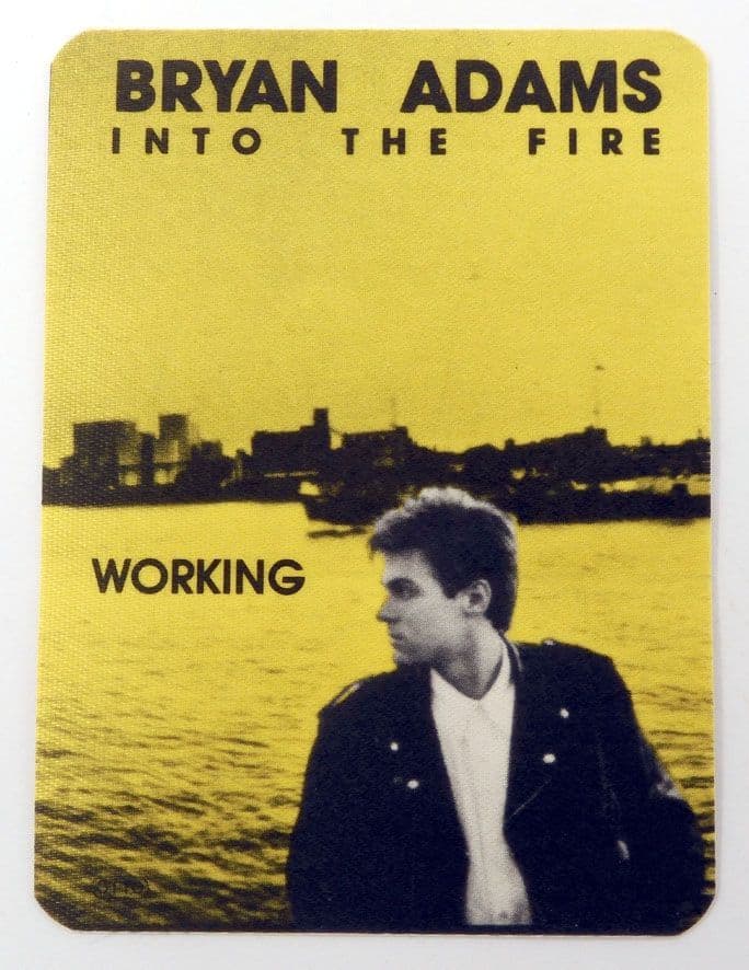 Bryan Adams - 'Into the Fire 1988 Tour' Backstage Pass