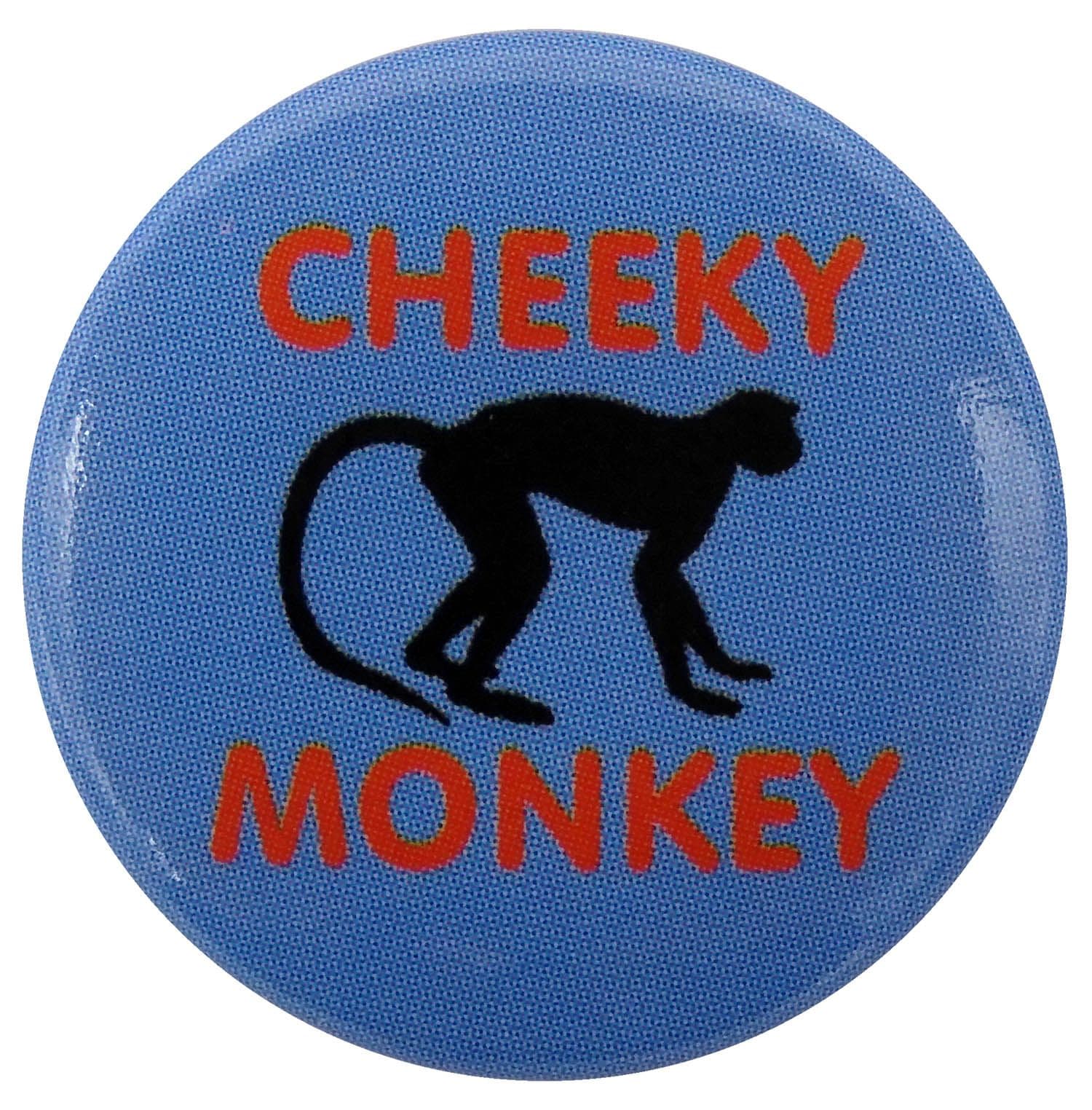 Cheeky Monkey - 'Blue'  Button Badge