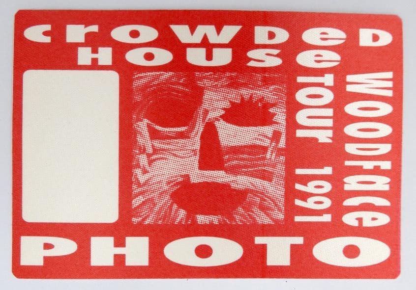 Crowded House - 'Woodface Tour 1991 Photo Red' Backstage Pass