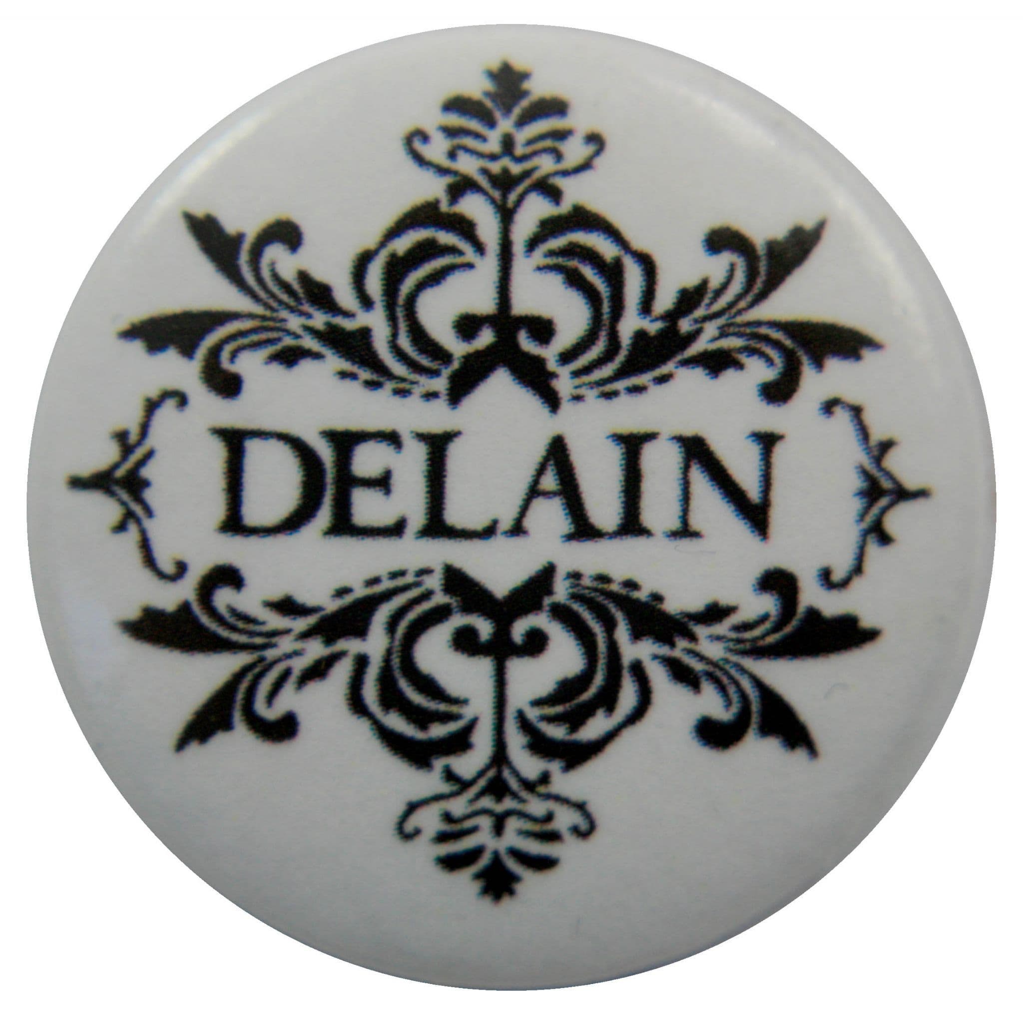 Delain - 'Logo White' Button Badge