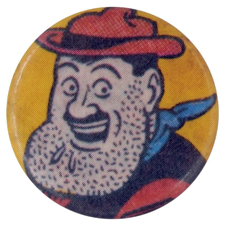 Desperate Dan - 'Dan Yellow Background' Button Badge * The Dandy *