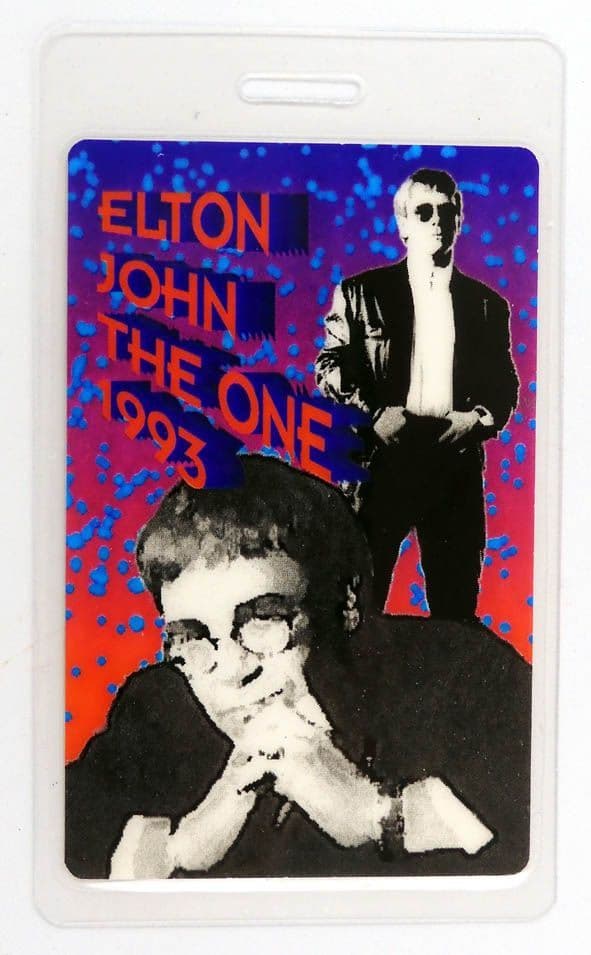 Elton John - 'The One Tour 1993' Vintage Laminated Backstage Pass