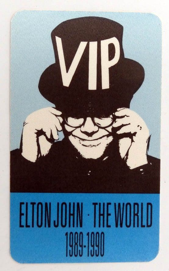 Elton John - 'The World Tour 1989-90 VIP' Blue Backstage Pass
