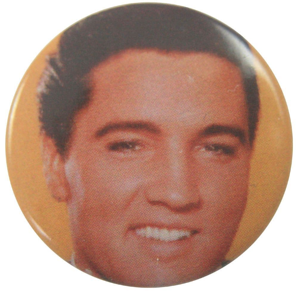 Elvis Presley - 'Close Up Orange' Button Badge