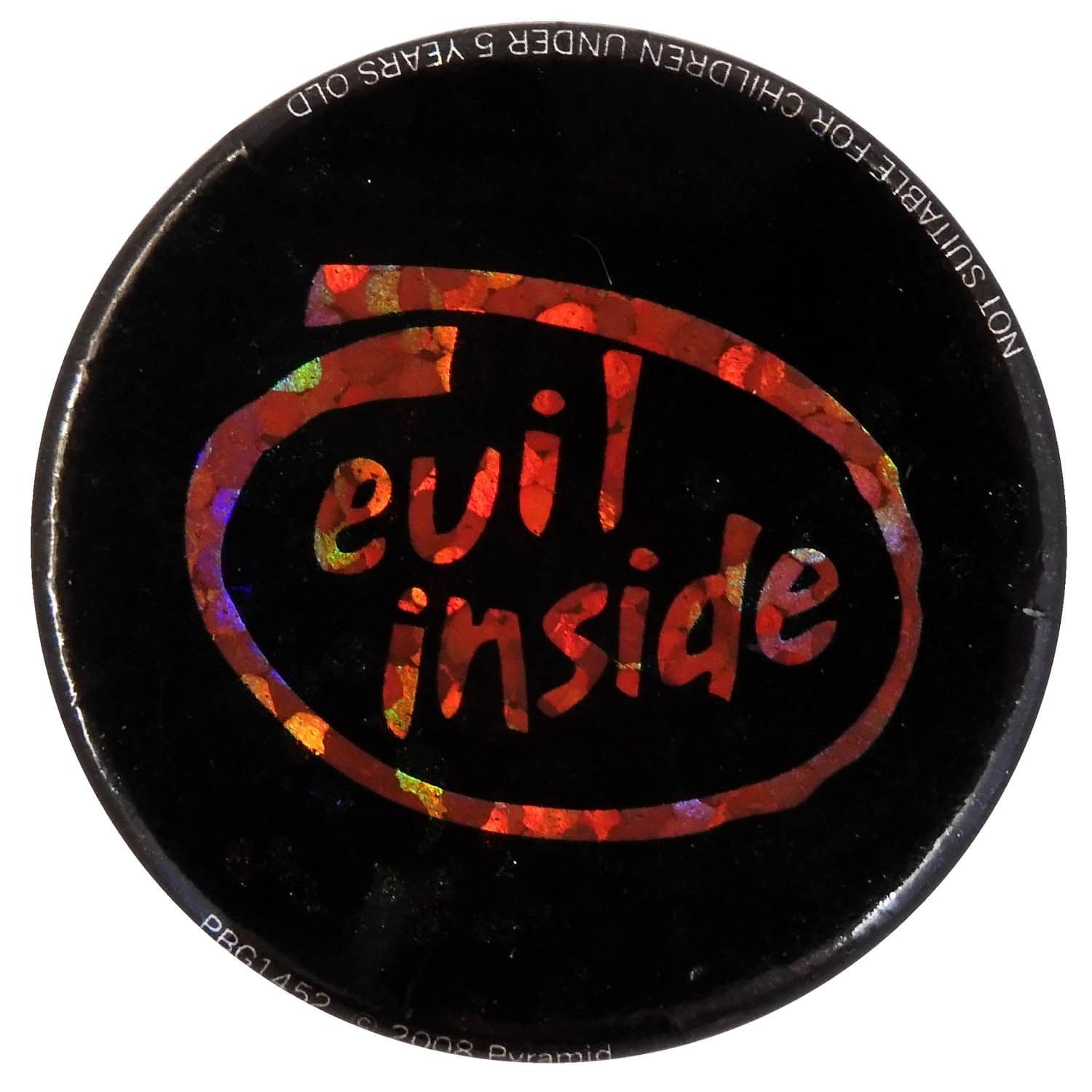 Evil Inside - Glittery Button Badge