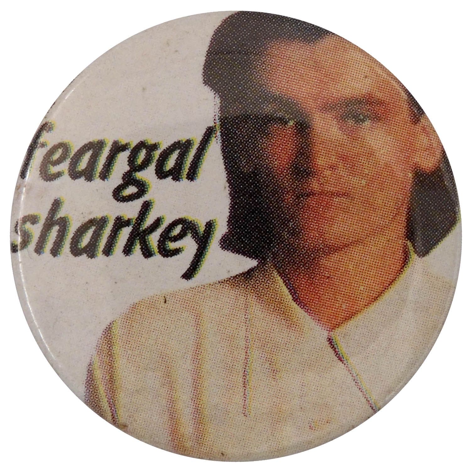 Feargal Sharkey - 'White Background' Button Badge