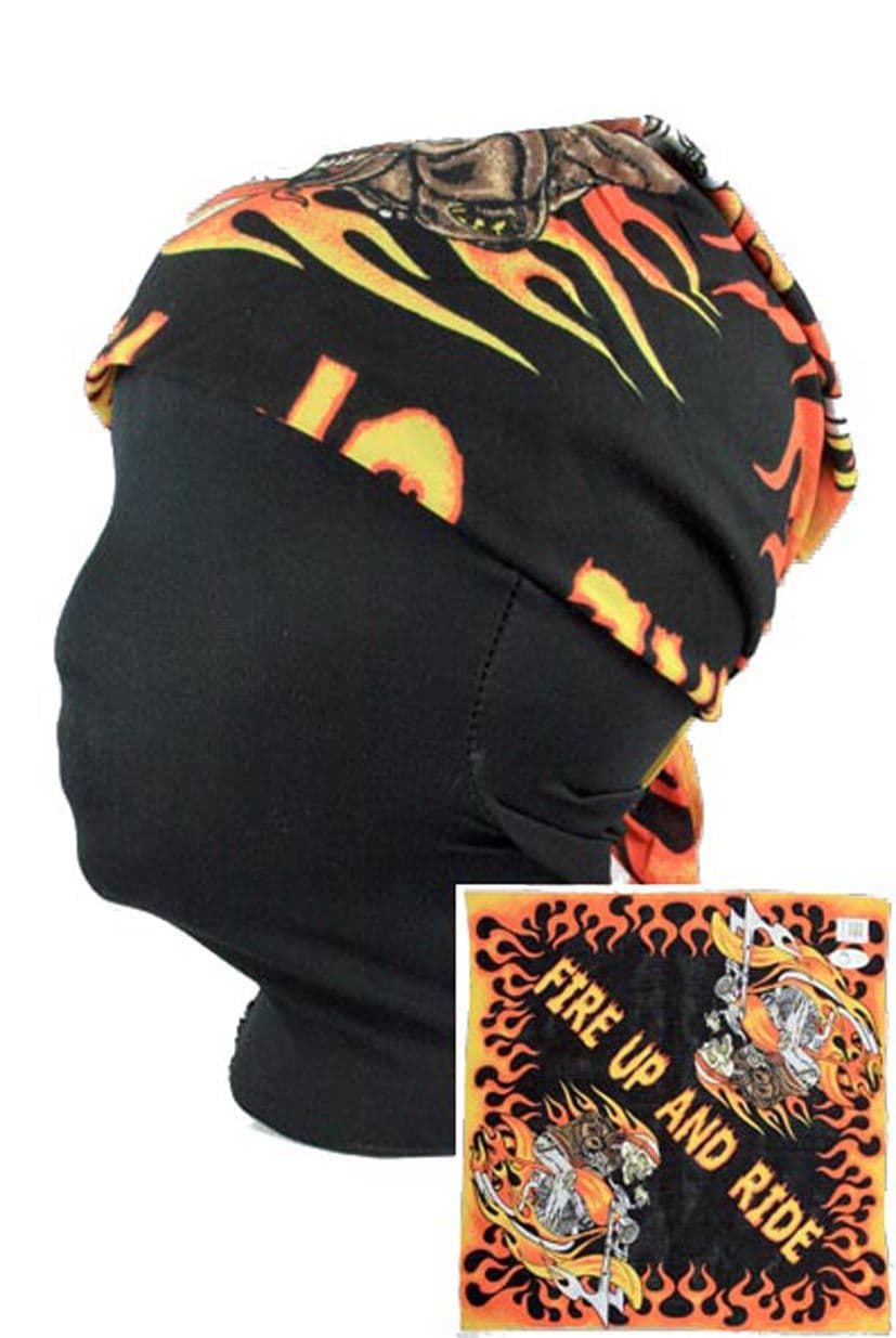 Fire Up and Ride Square Bandana