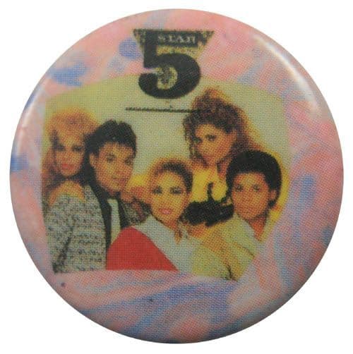 Five Star - 'Group Pink Marble' Button Badge