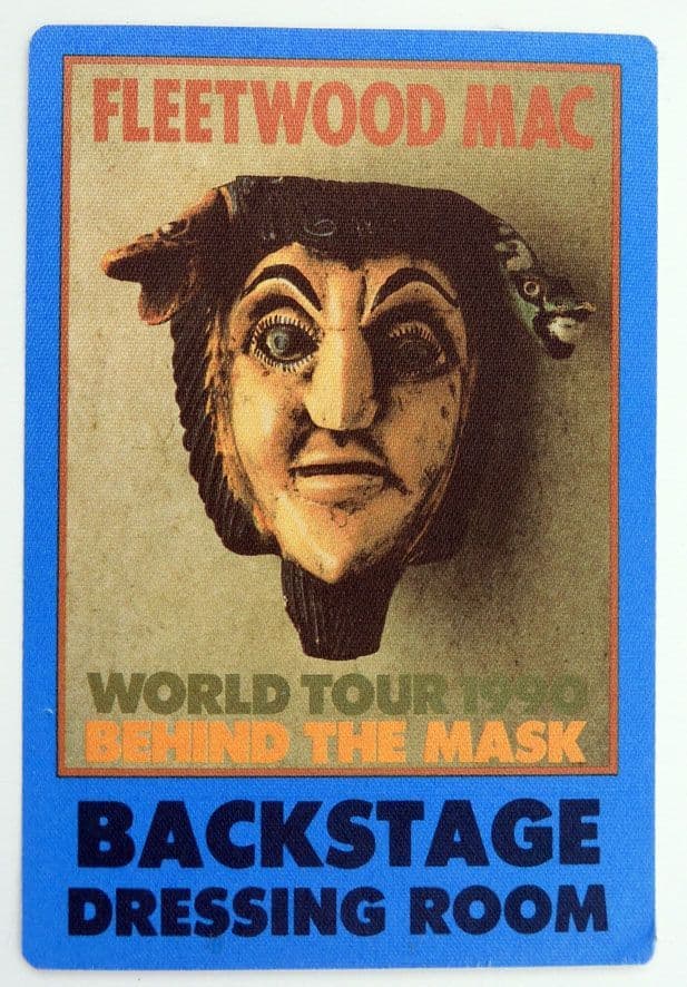 Fleetwood Mac - 'Behind the Mask World Tour 1990 Dressing Room'  Blue Vintage Backstage Pass