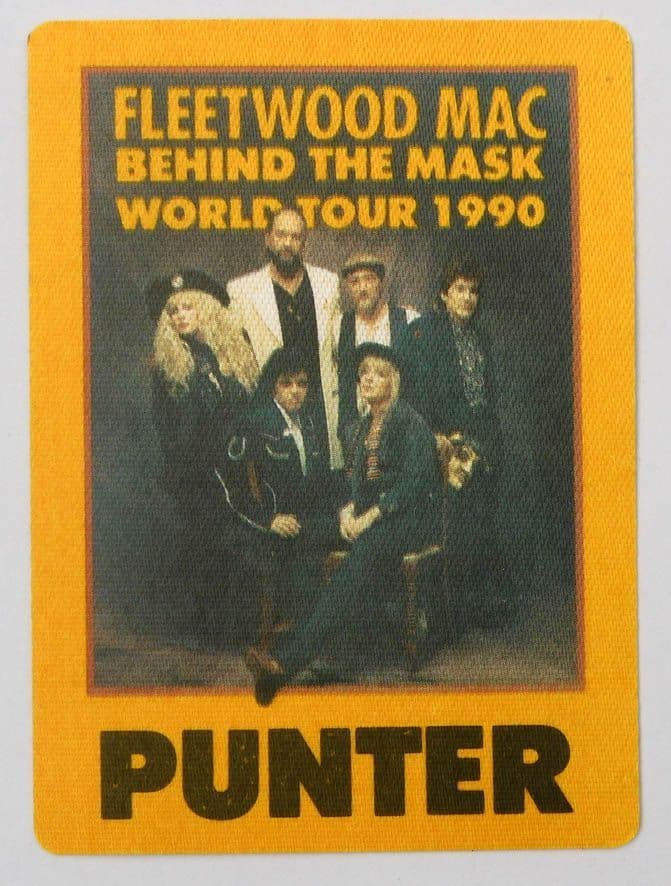 Fleetwood Mac - 'Behind the Mask World Tour 1990 Punter' Vintage Backstage Pass