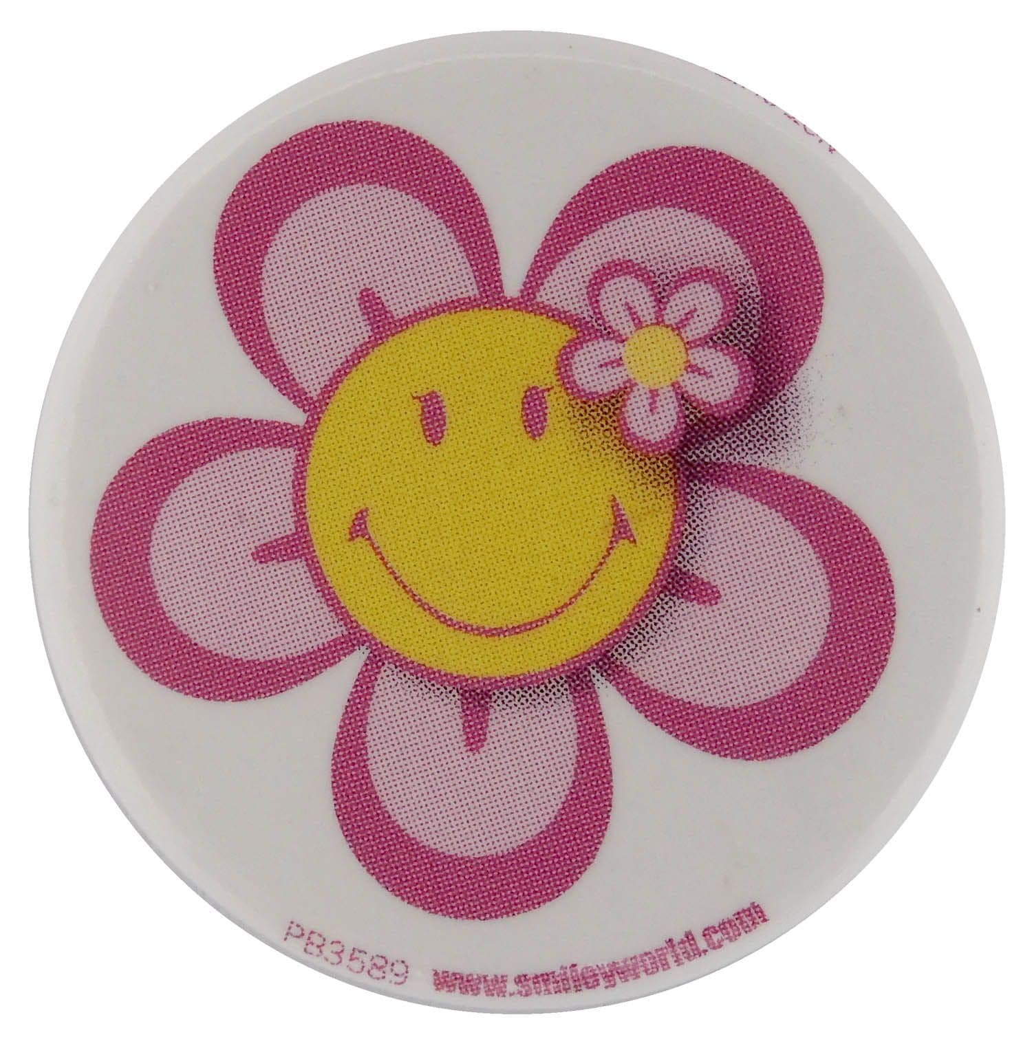 Flower Power  Smiley - Button Badge