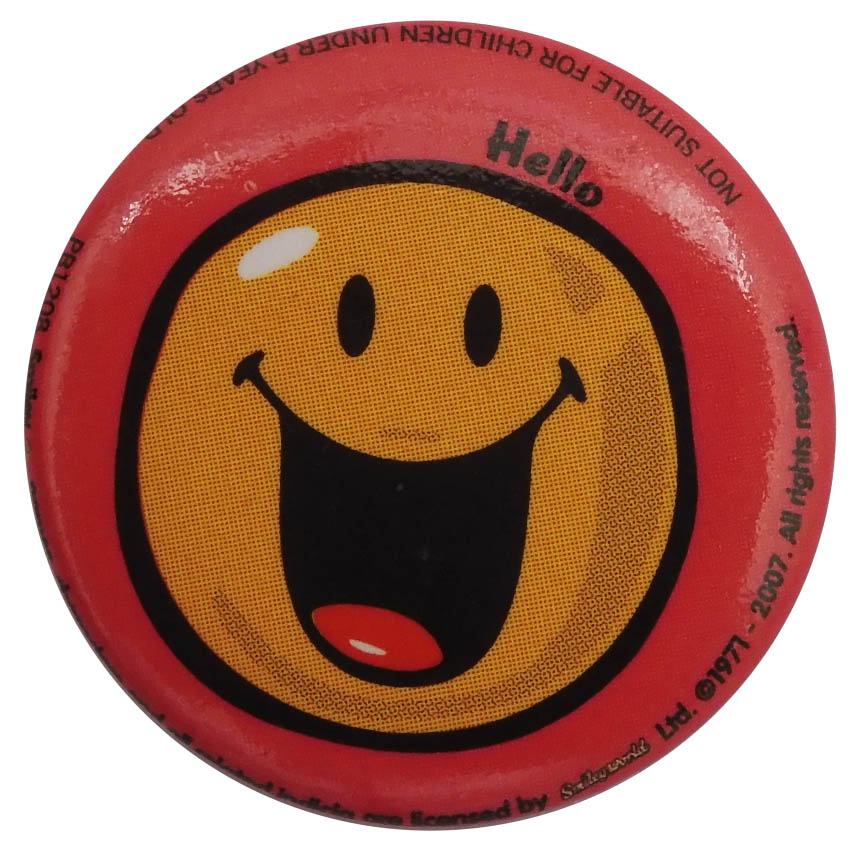 Smiley - 'Hello' Button Badge