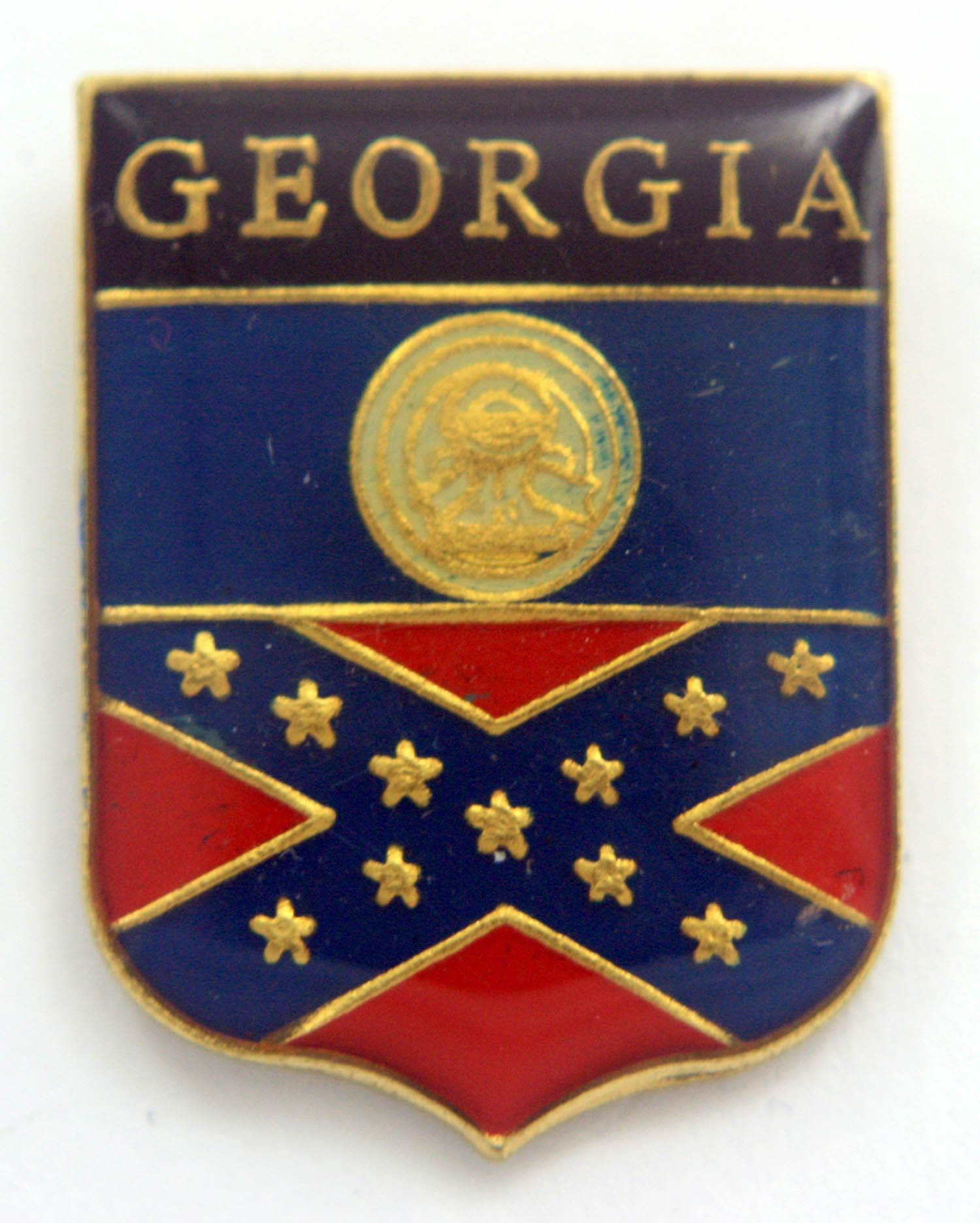 Georgia - 'State Flag' Vintage Enamel Badge