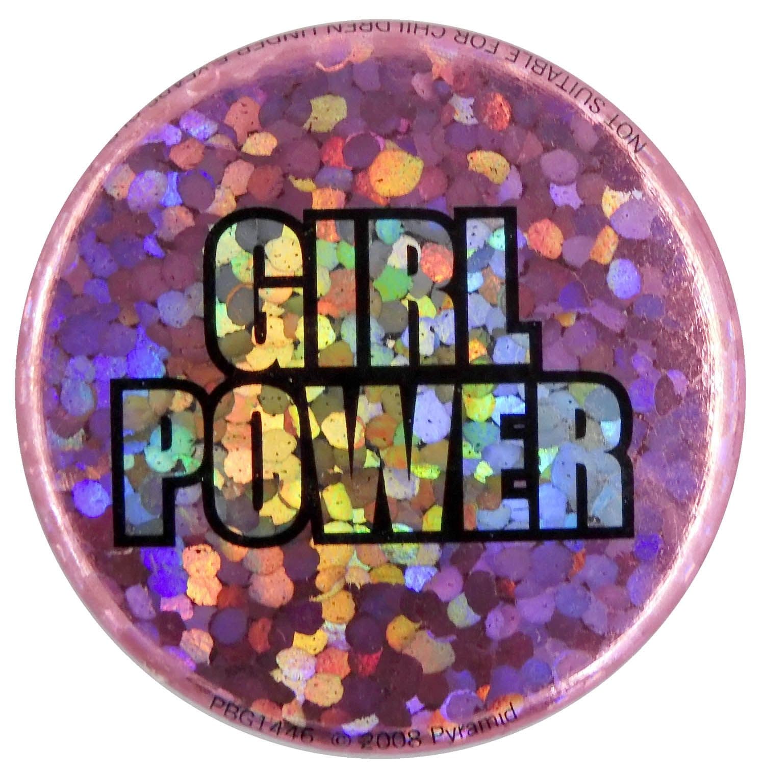 Girl Power - Glittery Button Badge
