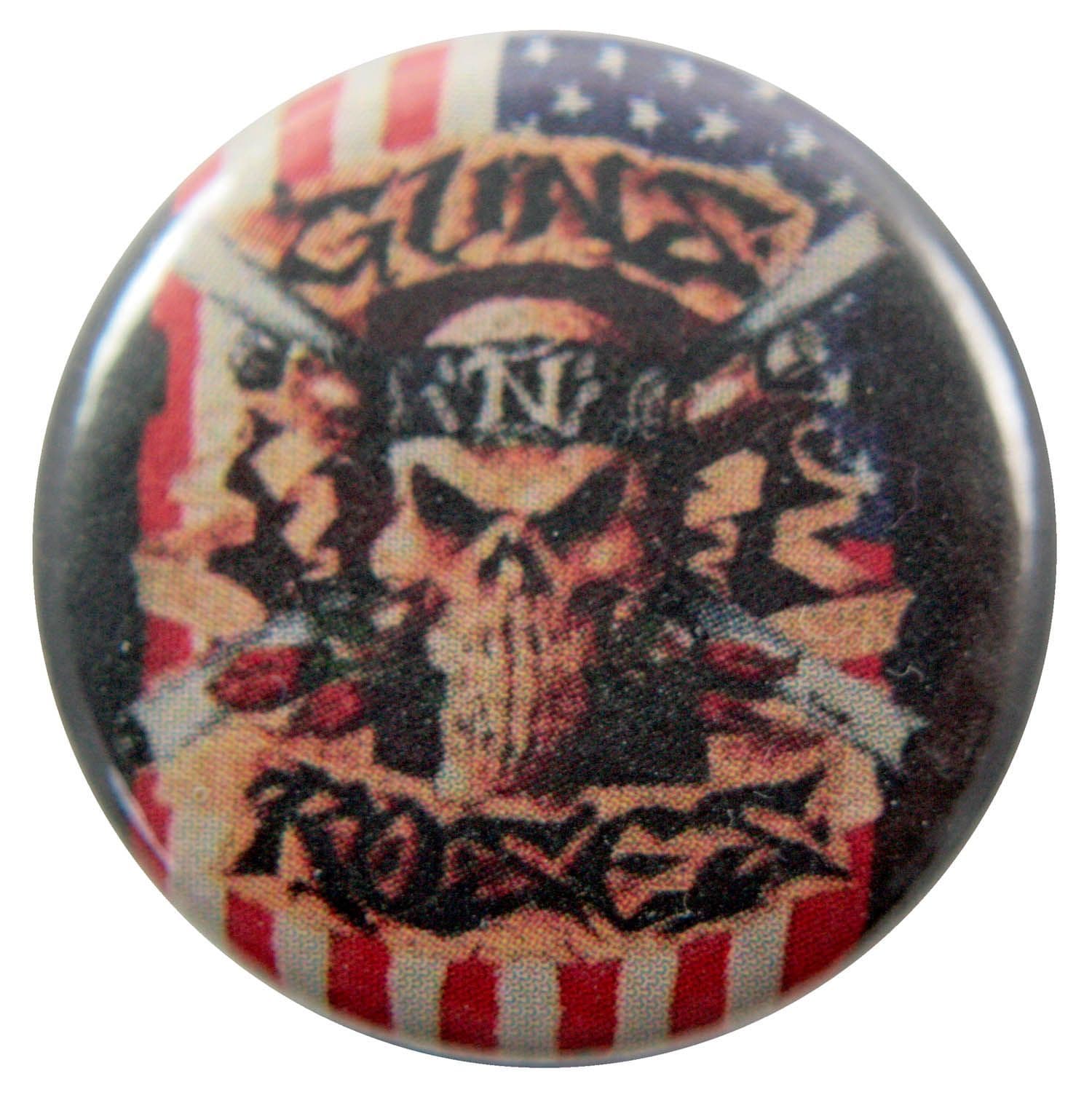 Guns N'Roses - 'Flag Skull' Button Badge